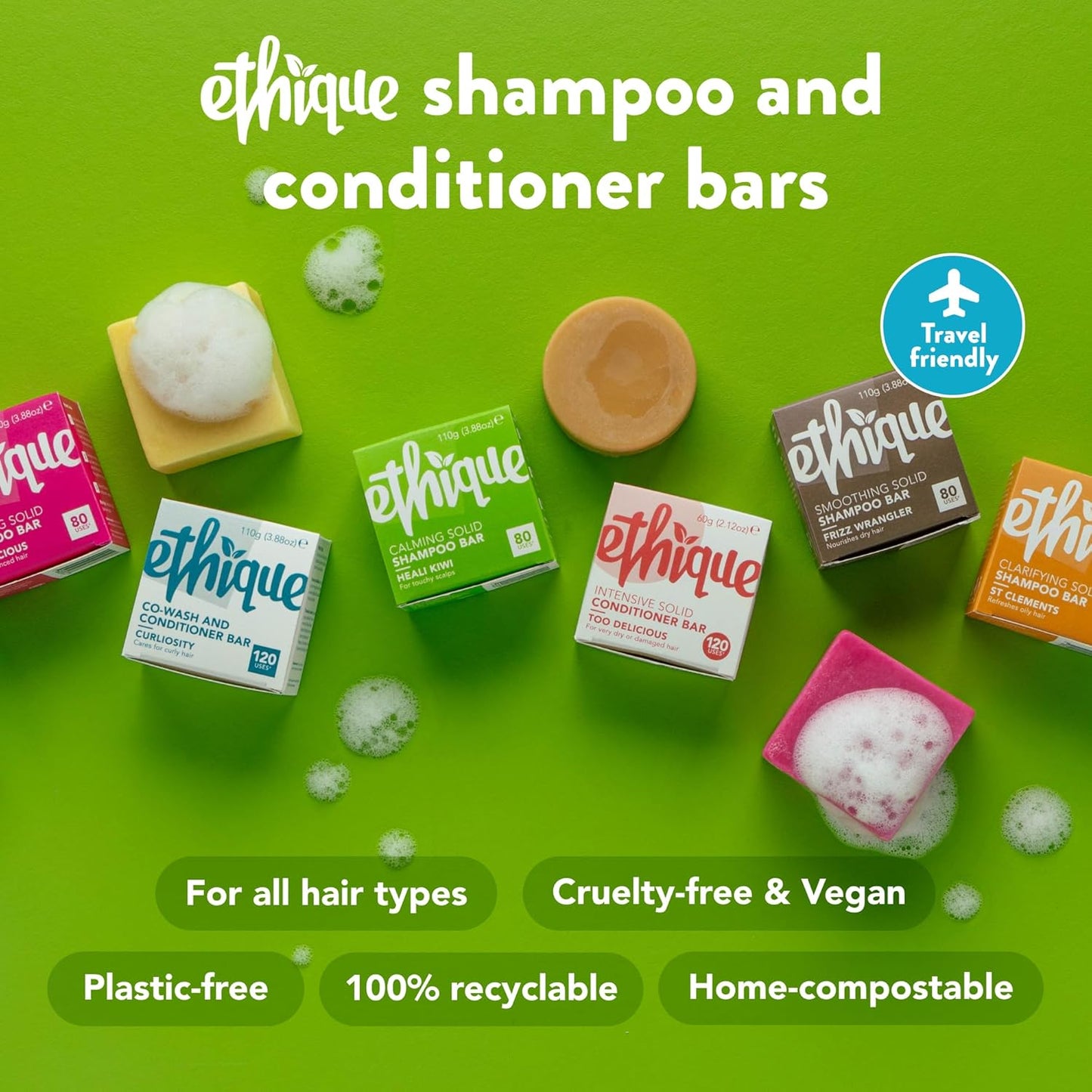Plastic-Free Curl Conditioner Bar, Vegan & Silicone-Free – Ethique