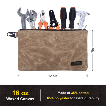 Waxed Canvas Heavy-Duty Zippered Utility Pouches (4-Pack)