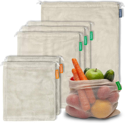4-Pack Organic Cotton XL Mesh Reusable Produce Bags