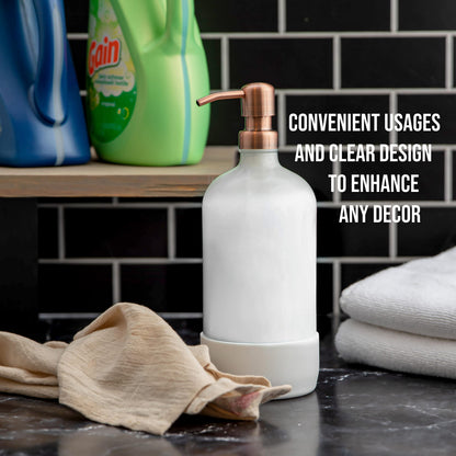 Kitchentoolz 32 oz Glass Pump Bottle with Stainless Steel Pump
