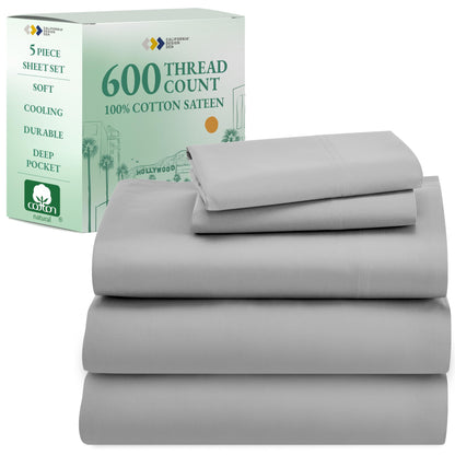 California Design Den 600‑Thread Cotton Sheets | TRUE Shift 4‑Pc Cal King Set