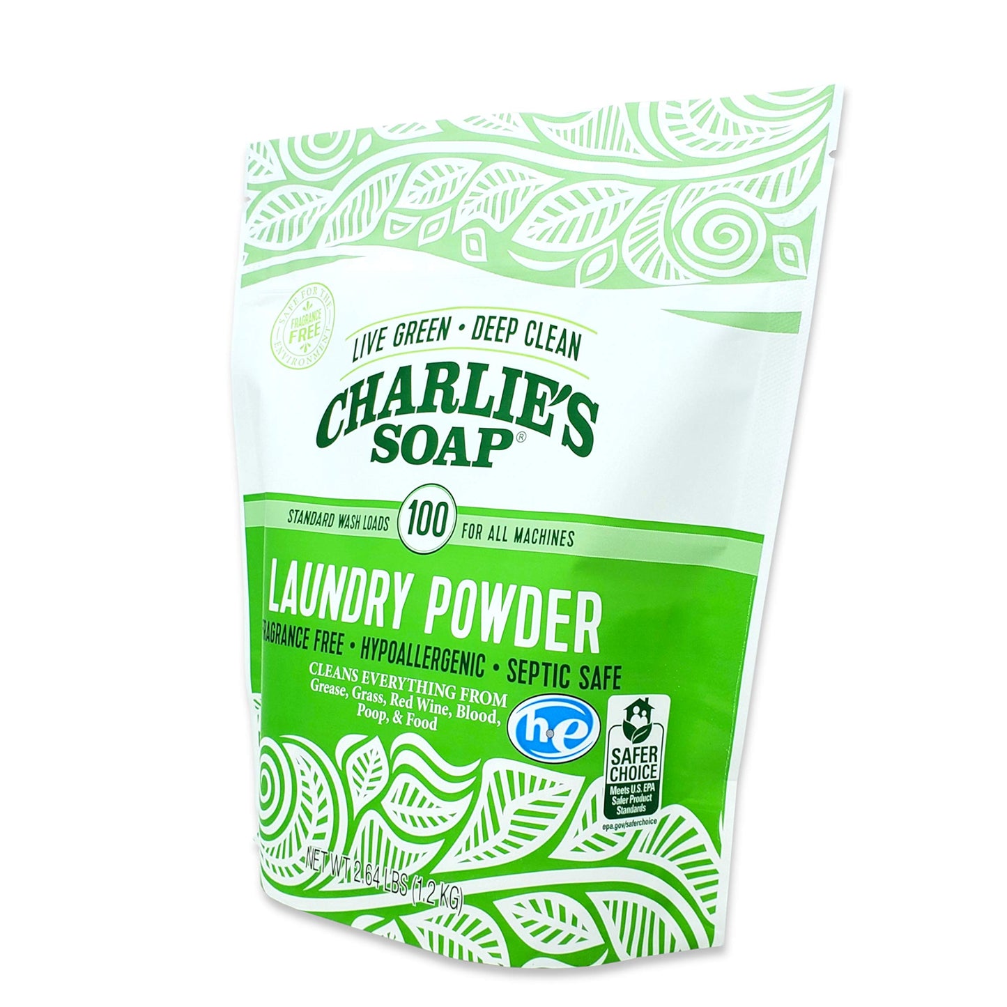 Charlie’s Soap Fragrance-Free Hypoallergenic Deep Cleaning Laundry Powder