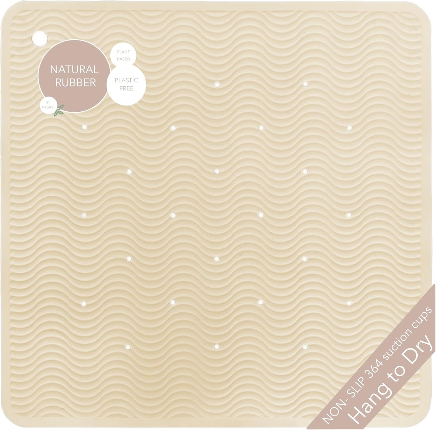 HEVEA Natural Rubber Wave Bath Mat: Plastic-Free & Biodegradable