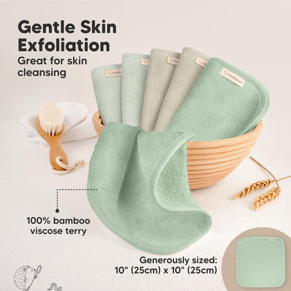 KeaBabies Bamboo Washcloths: 500GSM Ultra-Soft 6-Pack