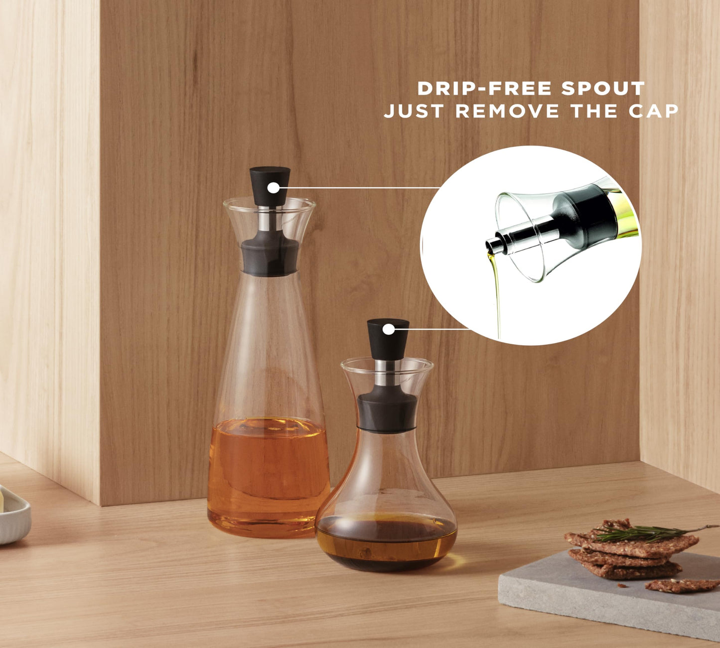 Eva Solo Oil and Vinegar Carafe: 0.5L Drip-Free Glass Flask