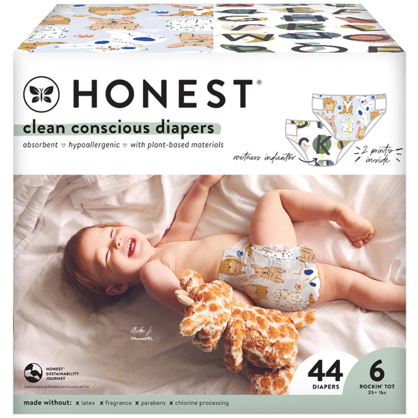 The Honest Company Comfort Dry Diapers: TCF Plant-Based Protection