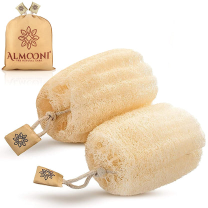 Almooni Natural Egyptian Loofah Exfoliating Body Scrubber (3-Pack)