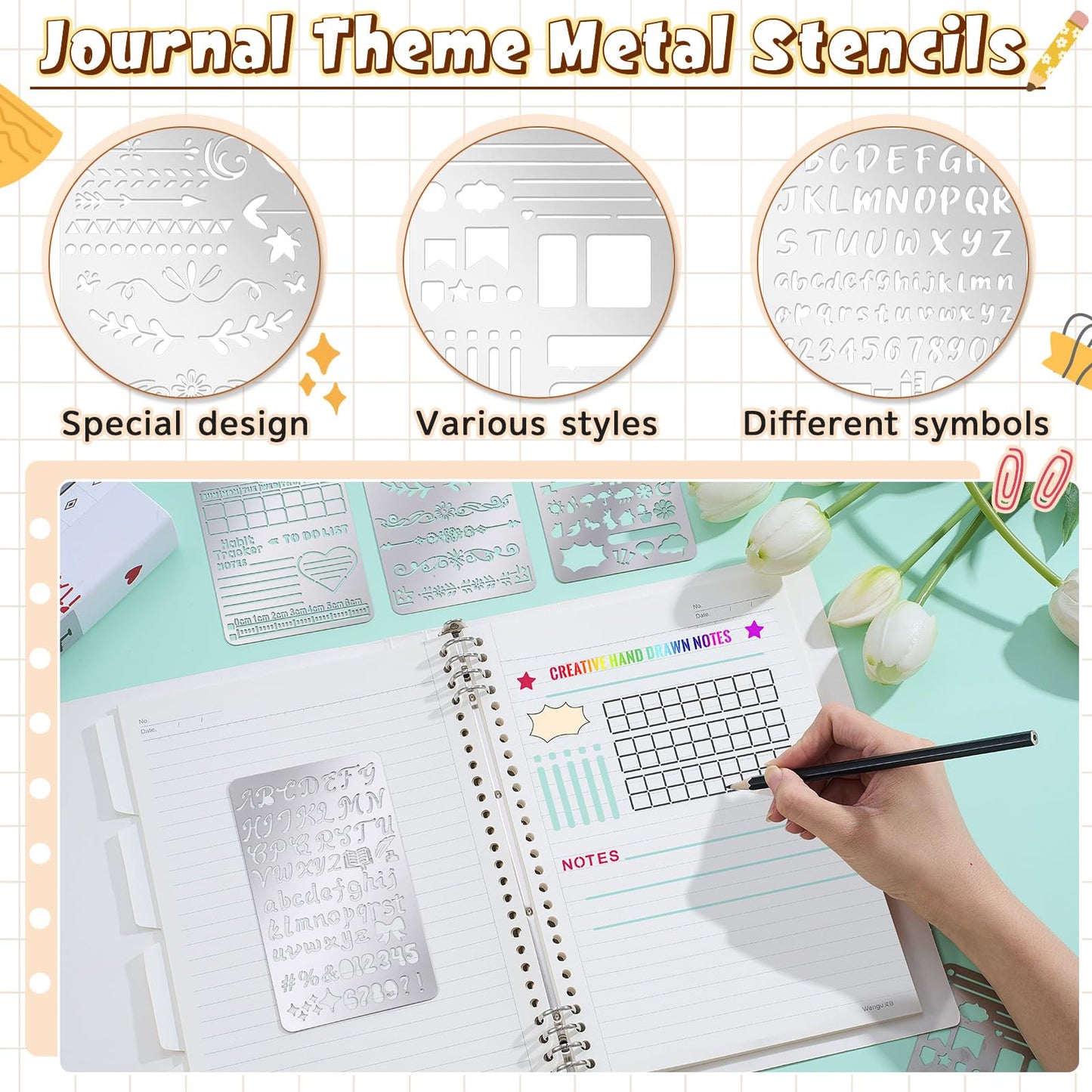 Stop Using Plastic: Metal Stencil Templates Made of Reusable Stainless Steel for Crafts