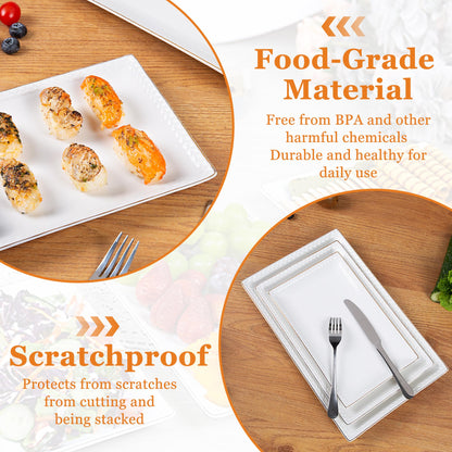 Kassel 3-Piece Ceramic Serving Platter Set: Artisan Lead-Free Ceramic for Zero-Plastic Party Presentation