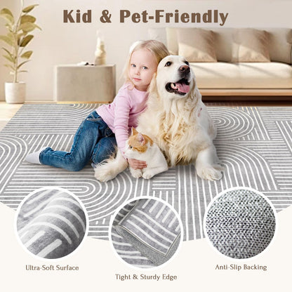 LUXRUG 6x9 OEKO-TEX Certified Modern Abstract Washable Rug