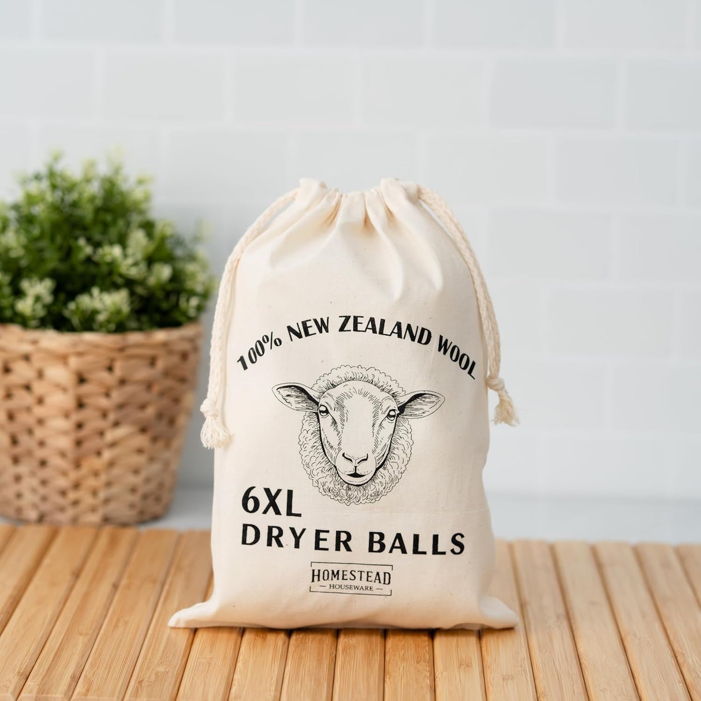 Homestead Houseware XL Organic New Zealand Wool Dryer Balls (6-Pack)