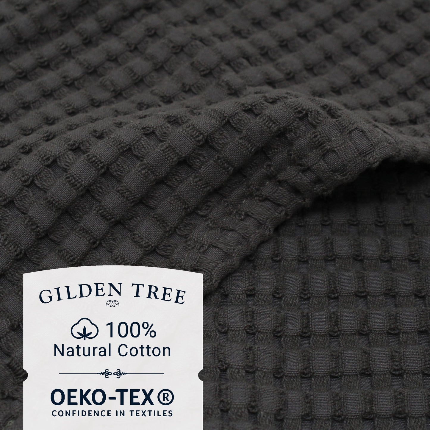 Gilden Tree Bathroom Mat: 100% Absorbent Cotton Waffle Weave