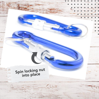 Harrier Hardware Locking Carabiners: 12-Pack Aluminum Set