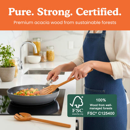 Non-Toxic 6-Piece One-Piece Wooden Utensil Set