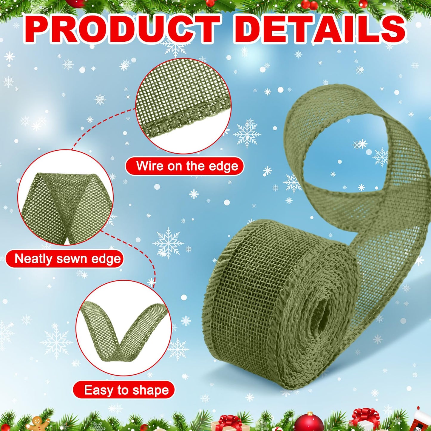 Extended 12-Yard Burlap Ribbon: Natural Wired Edge for Permanent, Handmade Bows & Garlands