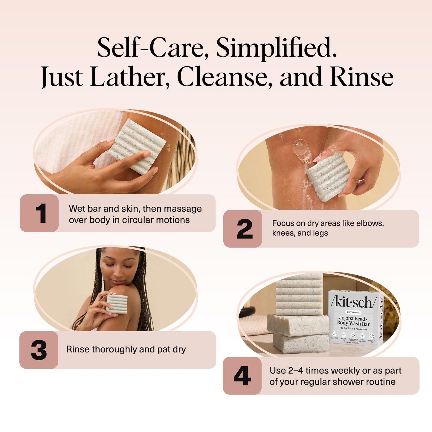 Plastic-Free Sugar Body Scrub Bar, Vegan & Leaping Bunny – Kitsch
