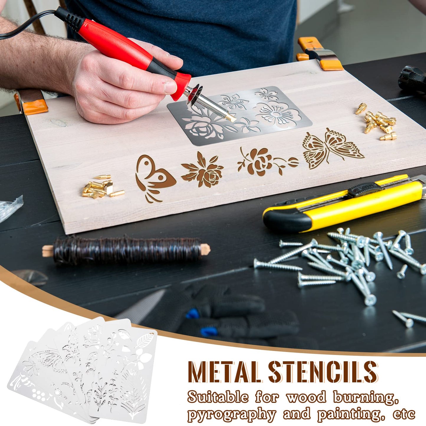 Stop Using Plastic: Metal Stencil Templates Made of Reusable Stainless Steel for Crafts
