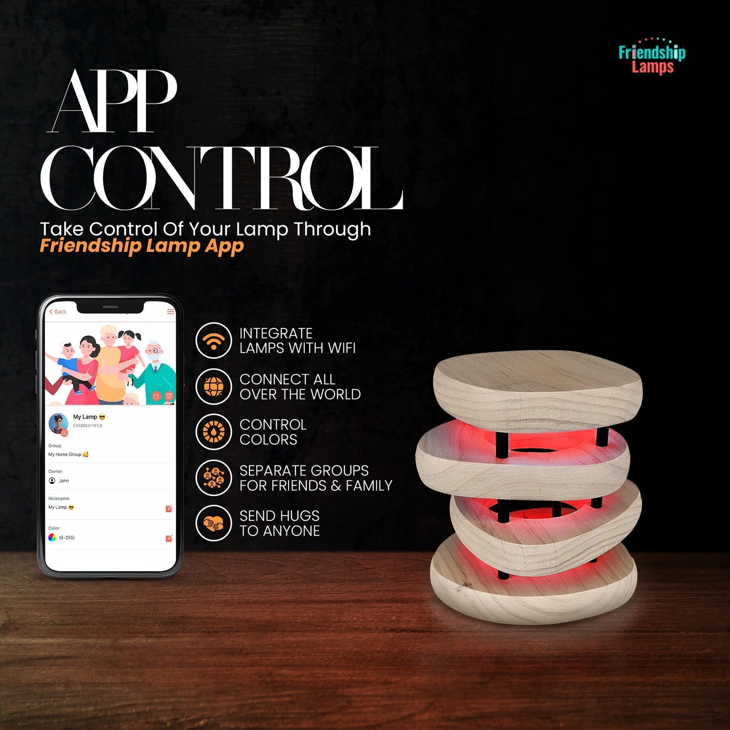 Filimin Friendship Lamp: Mid-Century Knotty Alder Wood