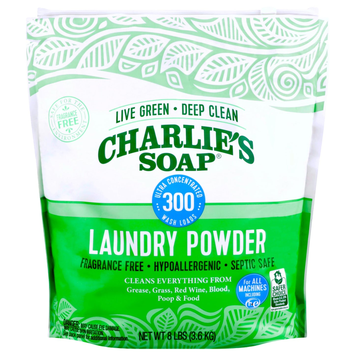 Charlie’s Soap Fragrance-Free Hypoallergenic Deep Cleaning Laundry Powder