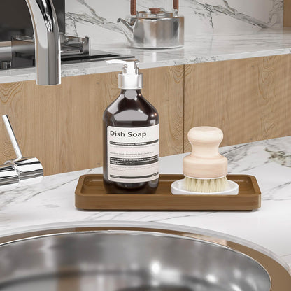 Sustainable Bamboo Bathroom Vanity Tray: Sleek Countertop Organizer