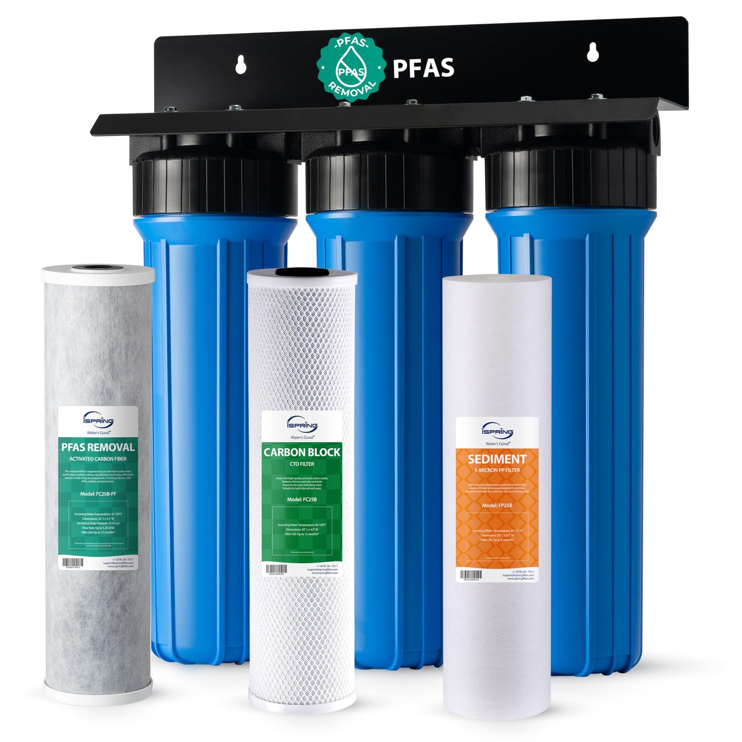 Whole-House PFAS & Scale Water Filter, 3-Stage – iSpring WGB32B-PFKDS