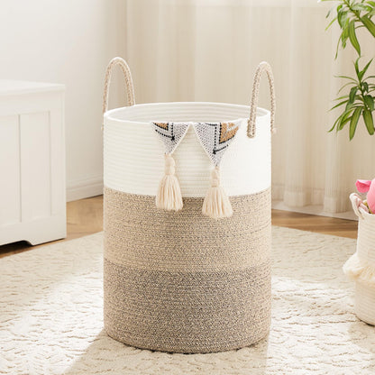 Artfeel 60L Handwoven Natural Cotton Rope Laundry Hamper