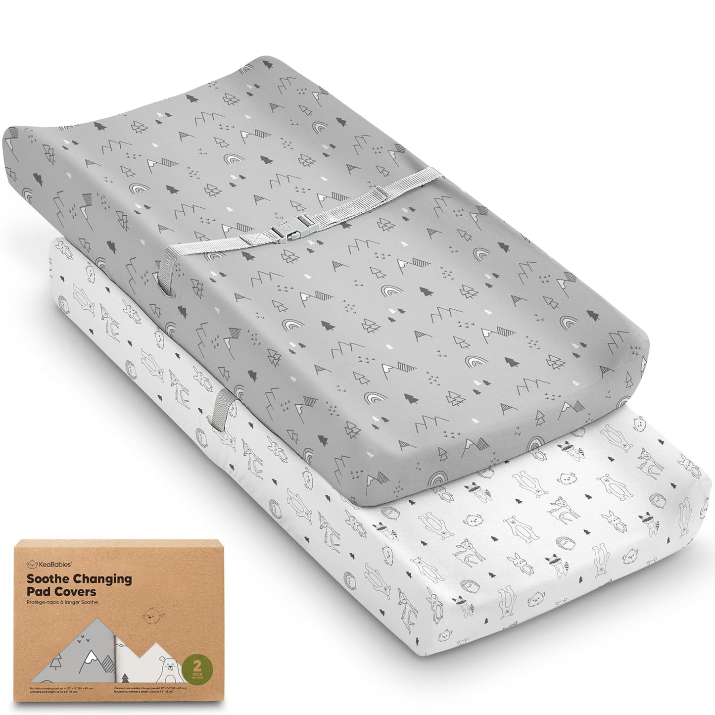 Soothe 100% GOTS-Certified Organic Cotton Changing Pad Covers (2-Pack)