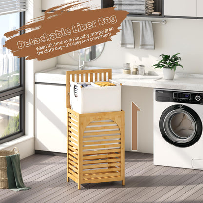 FILWH 85L Sustainable Bamboo Laundry Hamper with Flip Lid