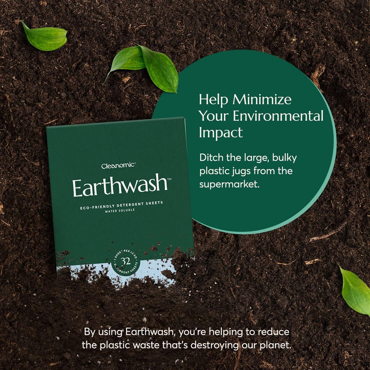 Earthwash Plastic-Free Hypoallergenic Laundry Detergent Sheets