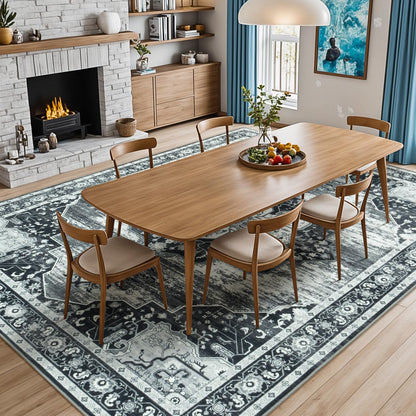 Vibrug Coastal Medallion OEKO-TEX Certified Washable Area Rug