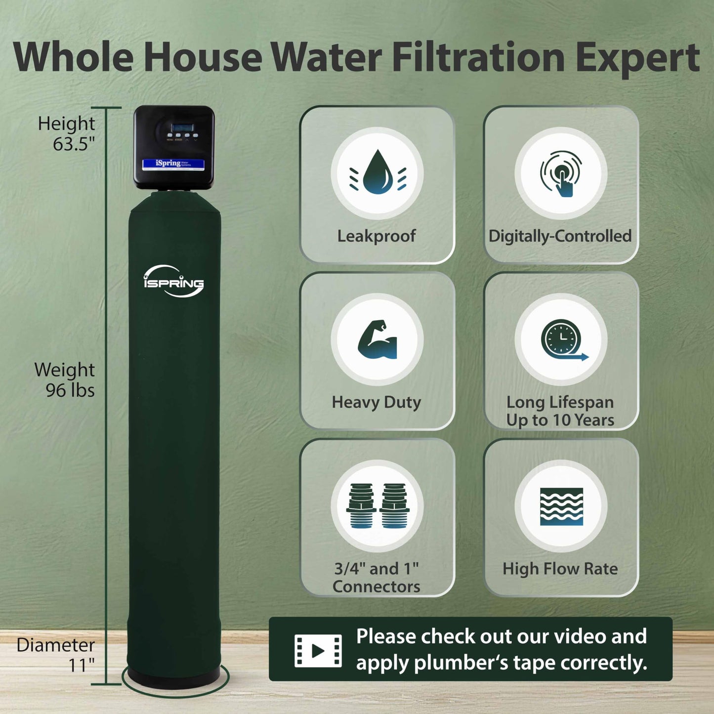 Whole-House PFAS Reduction Water Filter, 10-Year – iSpring WF150K-PF