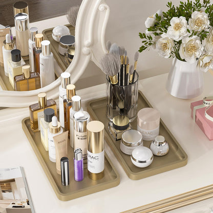 Sustainable Bamboo Bathroom Vanity Tray: Sleek Countertop Organizer