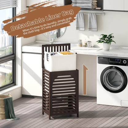 FILWH 85L Sustainable Bamboo Laundry Hamper with Flip Lid