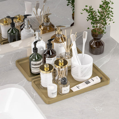 Sustainable Bamboo Bathroom Vanity Tray: Sleek Countertop Organizer