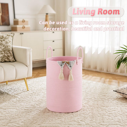 Artfeel 60L Handwoven Natural Cotton Rope Laundry Hamper