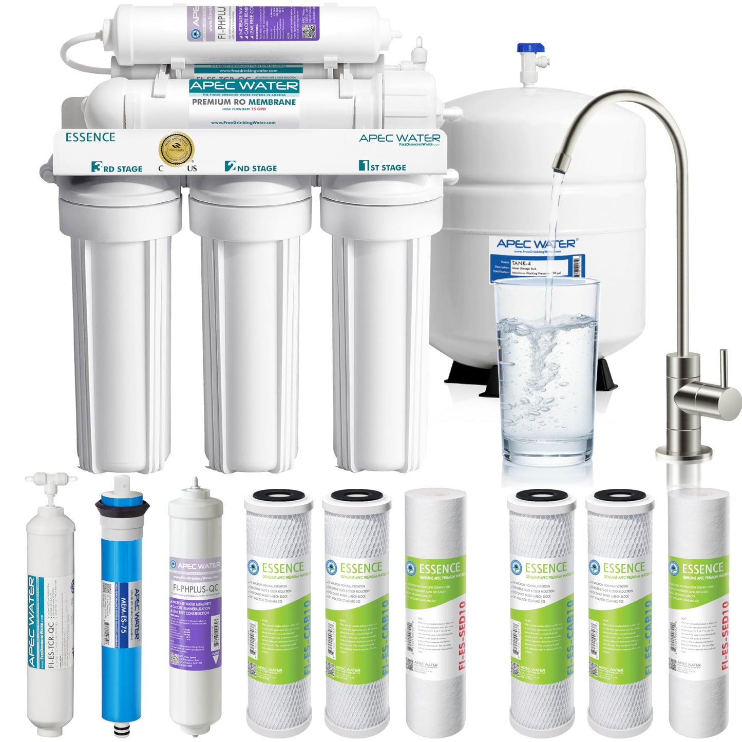 APEC ROES-PH75: The WQA Certified 6-Stage System for Alkaline Mineral pH+ Drinking Water