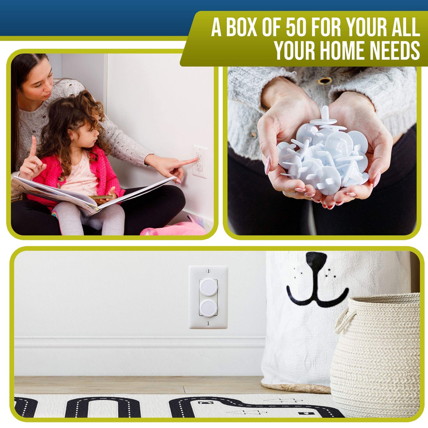 Wappa Baby Outlet Covers: Sturdy 50-Pack Secure Fit