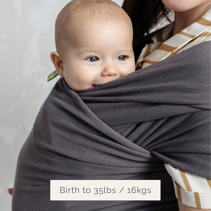 Boba Organic Baby Wrap Carrier: Soft Dark Grey Cotton Sling