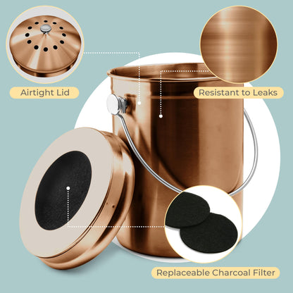 Odorless Indoor Composting: EPICA One-Piece Molded Stainless Bin