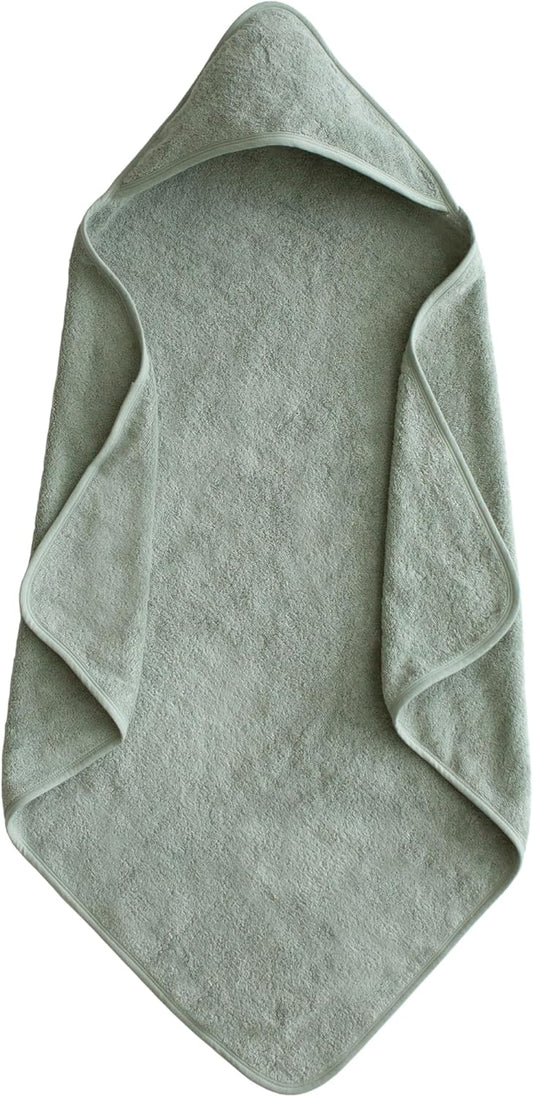 Mushie Hooded Towel: 100% Organic Cotton Cozy Moss