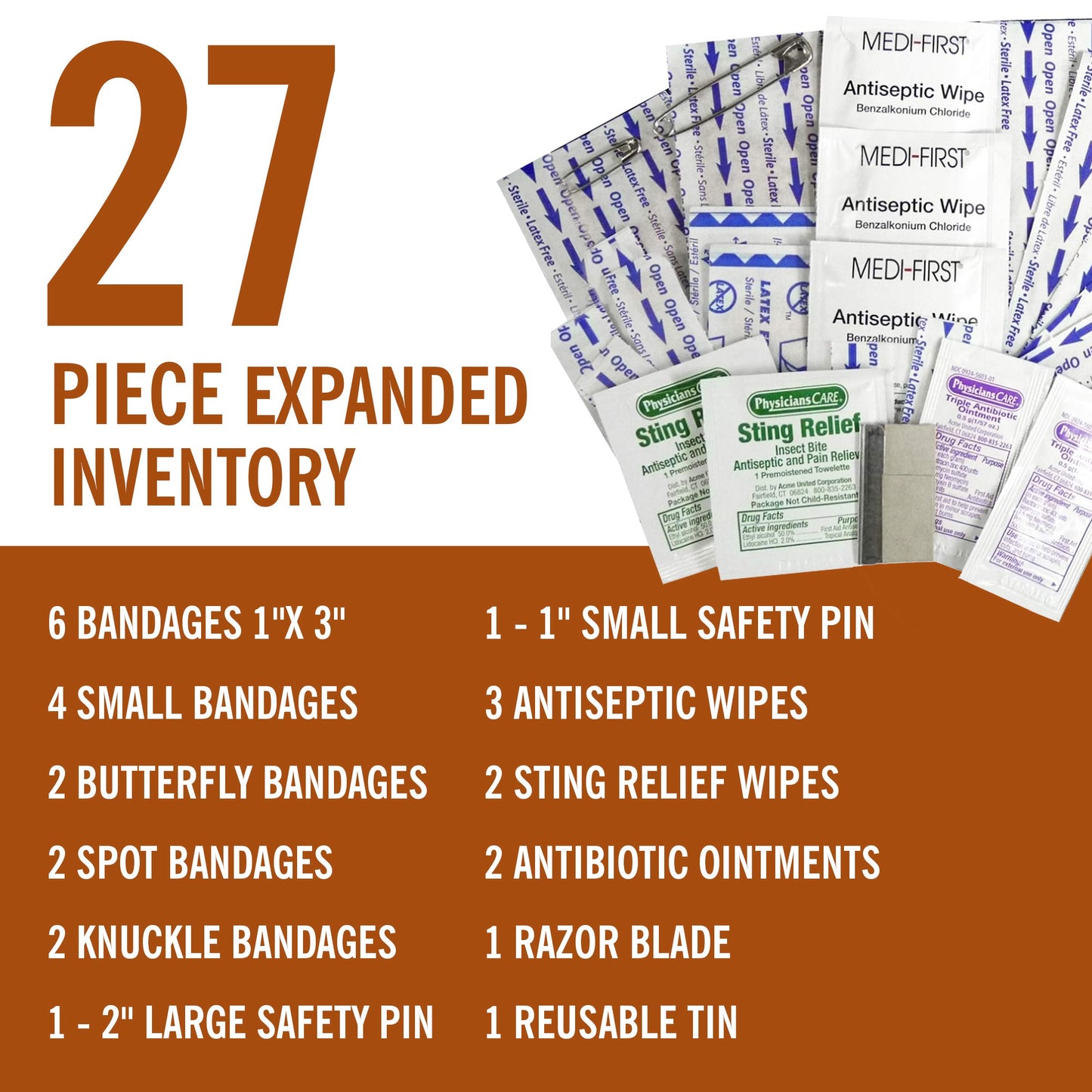 Coleman Mini First Aid Kit: 27-Piece Crush-Proof Metal Tin