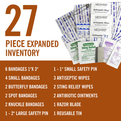 Coleman Mini First Aid Kit: 27-Piece Crush-Proof Metal Tin