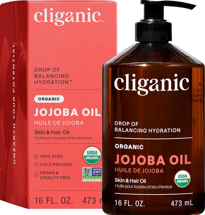 USDA Certified Organic Jojoba Oil, 100% Pure Single-Ingredient – Cliganic
