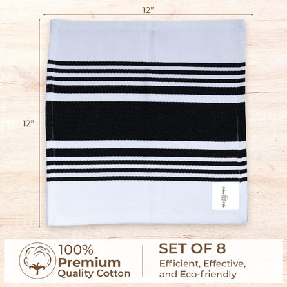 Urban Villa Cotton Kitchen Towels | TRUE Shift Eco Towels (20″×30″, Striped, Mitered)