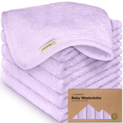 KeaBabies Bamboo Washcloths: 500GSM Ultra-Soft 6-Pack