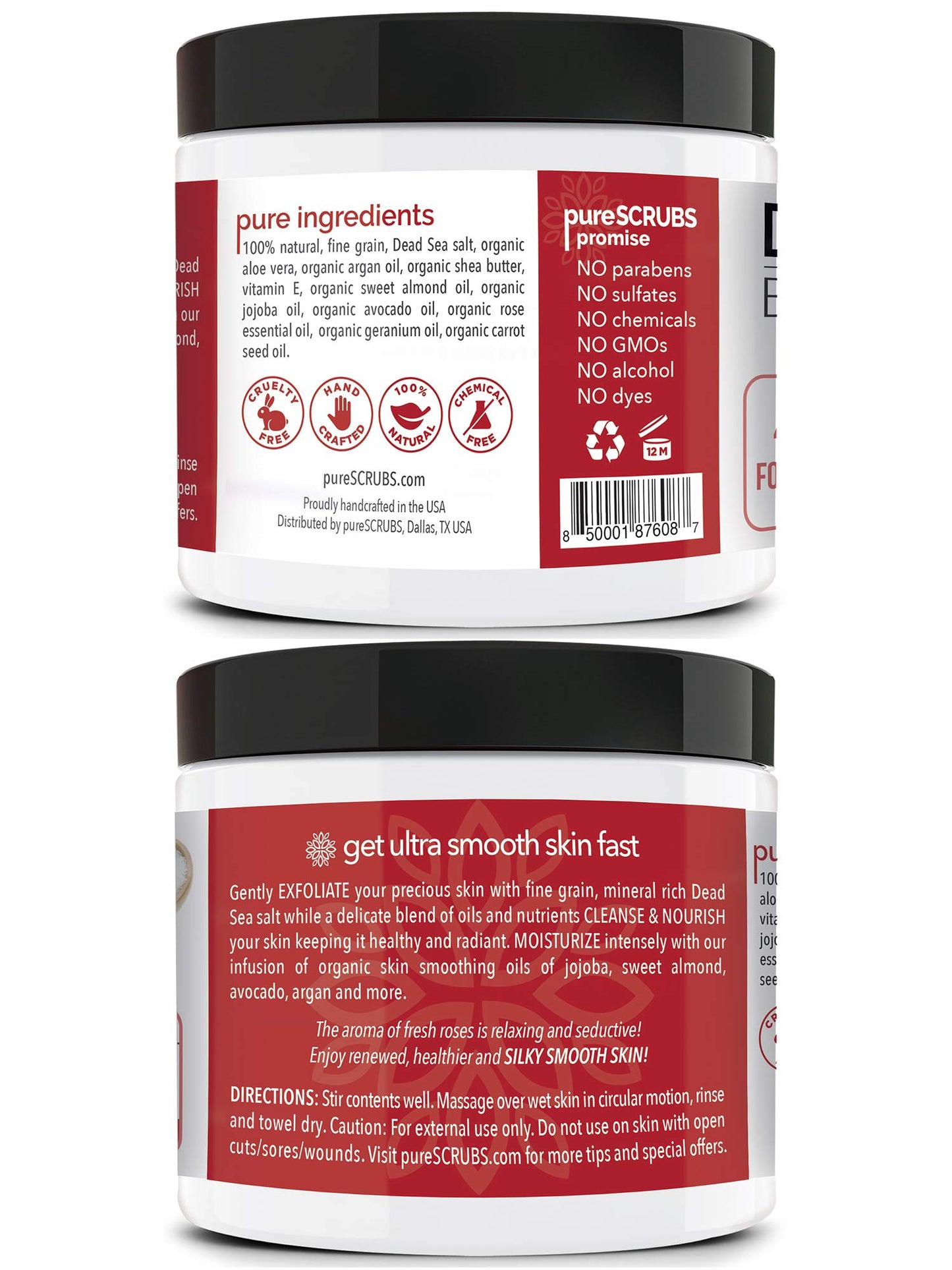 Fragrance-Free Dead Sea Salt Body Scrub, Organic Oils – pureSCRUBS Unscented