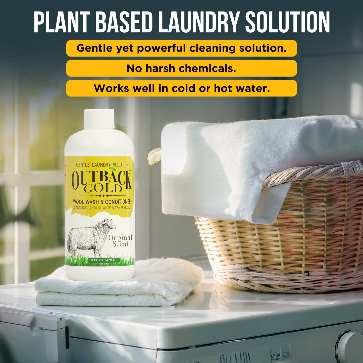 Outback Gold Unscented Plant-Based Wool & Cashmere Wash