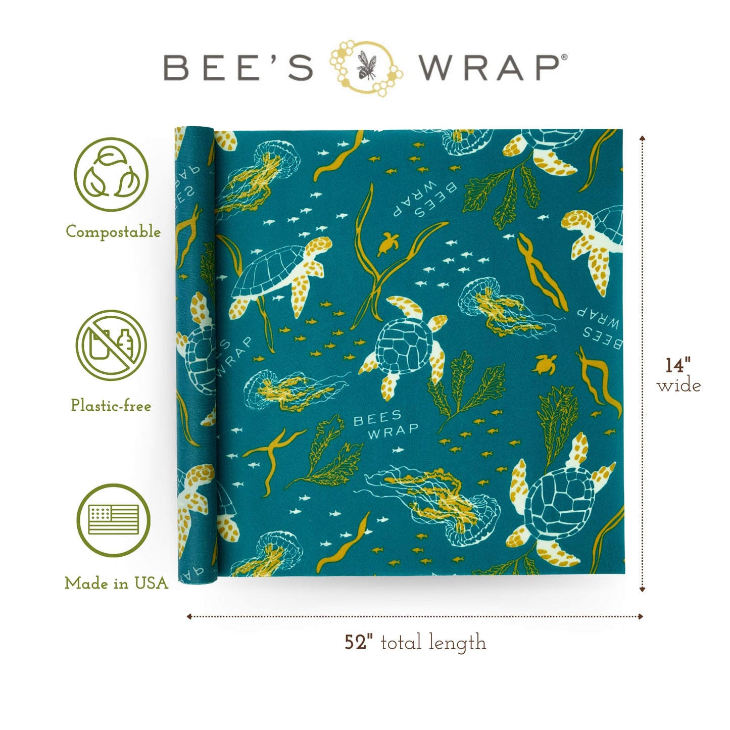 Bee’s Wrap Reusable Beeswax Food Wrap Roll (14" x 52")