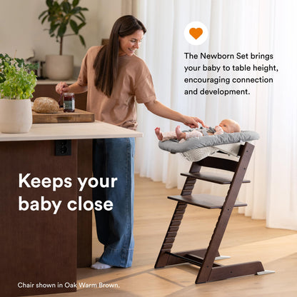 Stokke Tripp Trapp Solid Beechwood Chair with Newborn Set Bundle