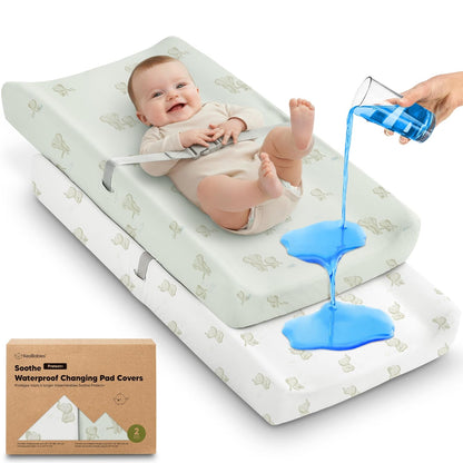 Soothe 100% GOTS-Certified Organic Cotton Changing Pad Covers (2-Pack)